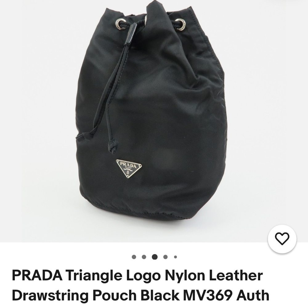 Prada Black Nylon Drawstring Backpack with Logo Plaque